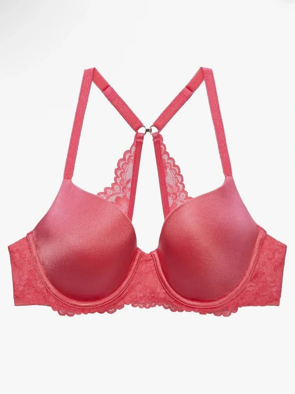 Savage X Fenty Floral Lace Convertible T-Shirt Bra Pink Dragon Fruit Size 34C